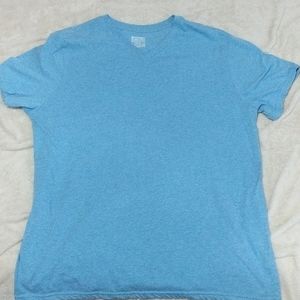 Mens Blue V-neck T-shirt